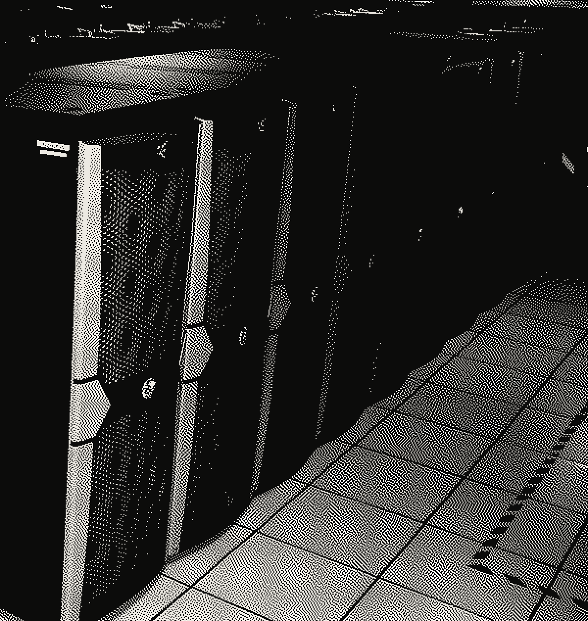 Rows of supercomputer racks in a data centre
